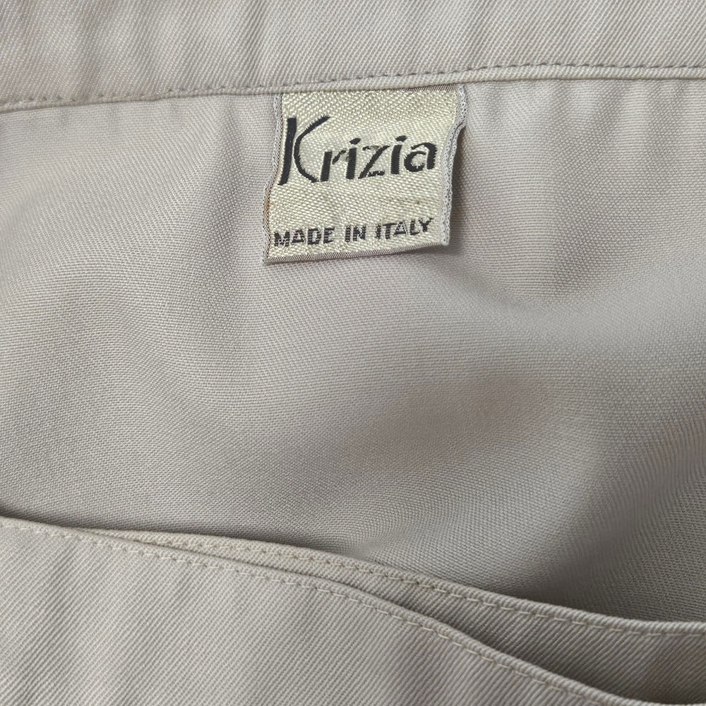 Krizia Beige Wool Wrap Pencil Skirt Made in Italy Classic Minimalist Size 2 - Picture 8 of 10